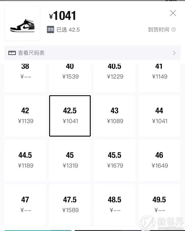 AJ1黑白熊貓正品多少元？價格一覽表