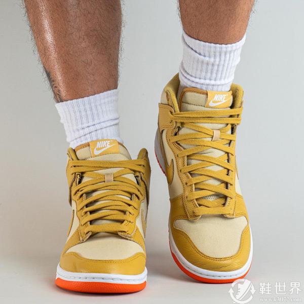 全新 Nike Dunk High “Gold Canvas”諜照及發(fā)售信息