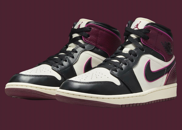 全新的 Air Jordan 1 Mid WMNS “Bordeaux” 即將登場(chǎng)