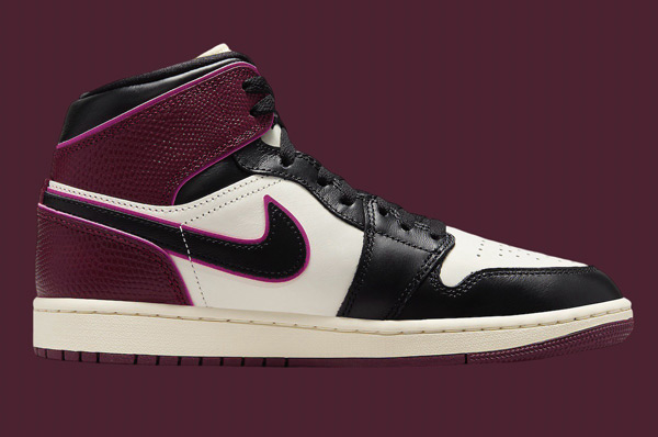 全新的 Air Jordan 1 Mid WMNS “Bordeaux” 即將登場(chǎng)