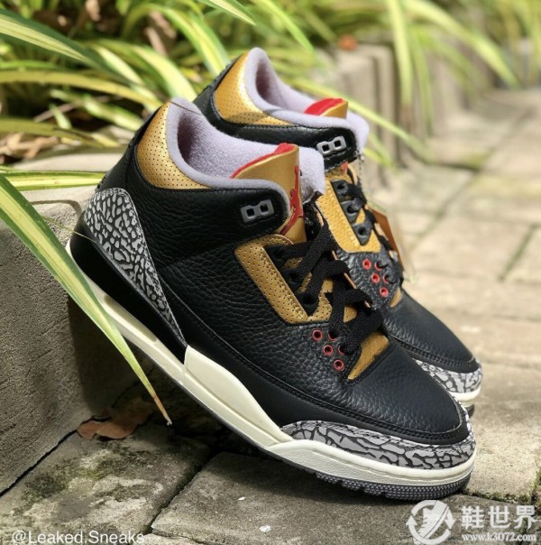 AJ,Air Jordan 3,WMNS,Black Gol 奢華版「黑水泥」AJ3 最新實(shí)物曝光！這誰受的了啊！